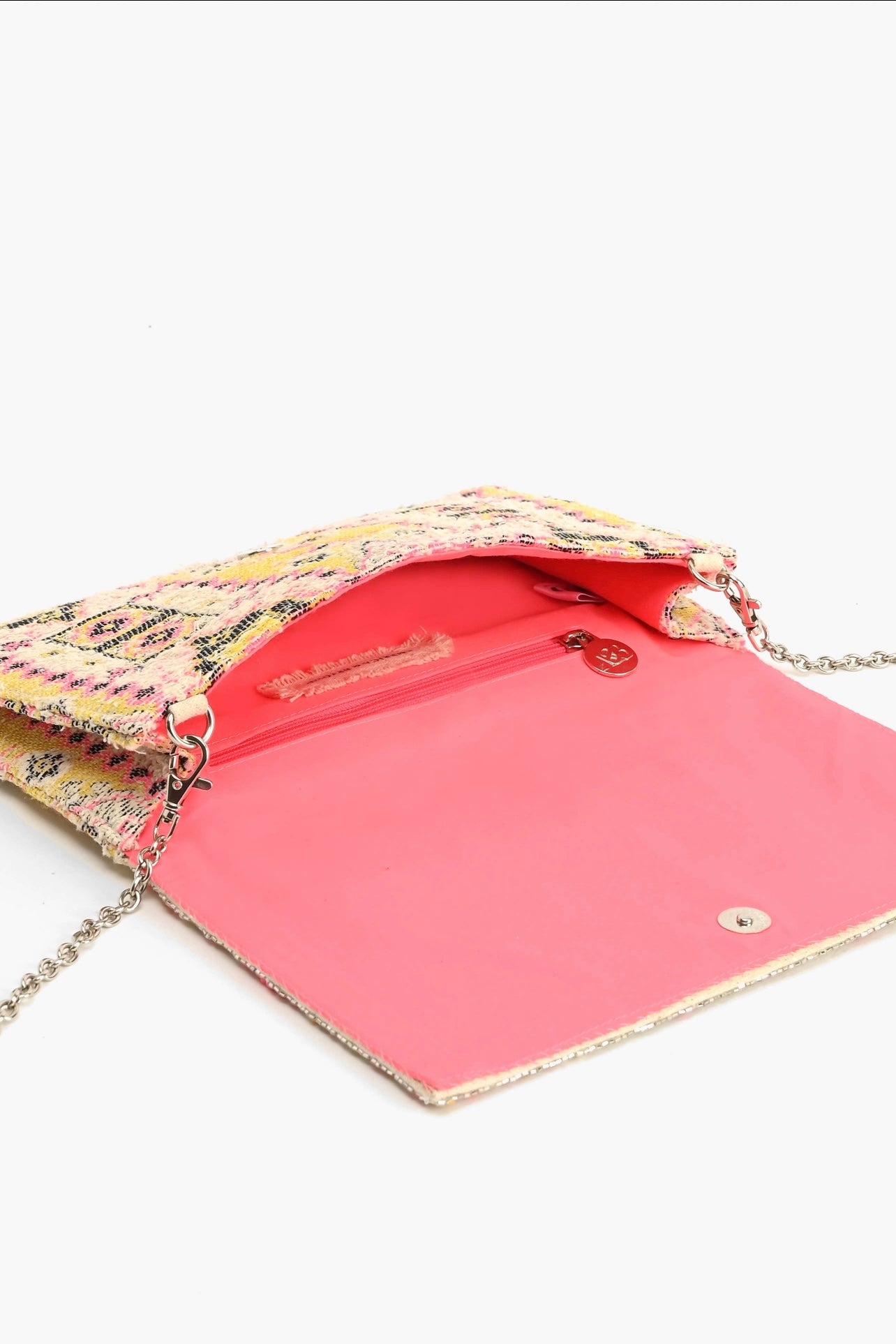 Pink Aztec Embellished Clutch